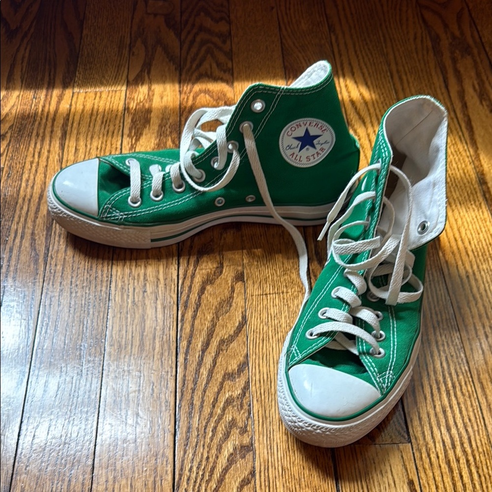 Converse Green and White High-Top Sneakers